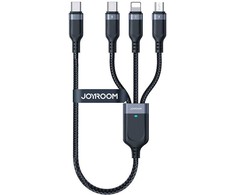 „Joyroom Multi-Use Series S-A18 4in1 USB-A - USB-C / USB-C / Lightning / mikro USB kabelis 1,2 m - juodas