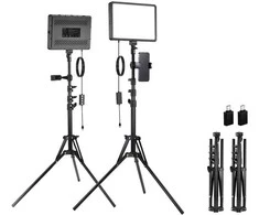 „Neewer BP300“ studijos komplektas su dviem LED šviestuvais + trikojiais + telefono laikikliais