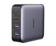 Nexode įkroviklis UGREEN CD327, 2x USB-C, 2x USB-A, GaN, 65W (pilka)