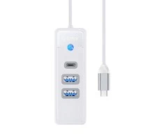 Orico Hub adapteris USB-C prie 2x USB 3.0 + USB-C, 5 Gbps, 0,15 m (baltas)
