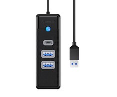 Orico Hub adapteris USB prie 2x USB 3.0 + USB-C, 5 Gbps, 0.15 m (juodas)