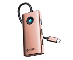Orico Type-C 6in1 HUB daugiafunkcė prijungimo stotis (rožinio aukso)