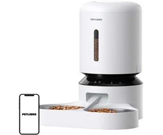 Petlibro Granary maisto dozatorius su dvigubu dubeniu, Wifi, 5L (baltas)