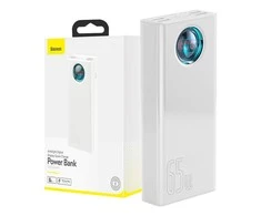 Powerbank Baseus Amblight 30000mAh 4xUSB USB-C 65W - baltas