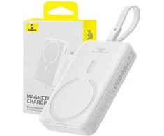 Powerbank Baseus Magnetic Mini 10000mAh 30W MagSafe (balta)