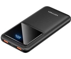 Vention Powerbank, ventiliacija, FHKB0, 10000 mAh, mikro USB, USB-C, 2xUSB-A, 22.5 W (juoda)