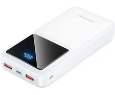 Vention Powerbank, ventiliacija, FHLW0, 20000 mAh, mikro USB, USB-C, 2xUSB-A, 22.5 W (balta)