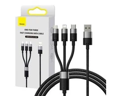 Greitas įkrovimas USB - M+L+C Baseus StarSpeed 3.5A 0.6m - Juodas