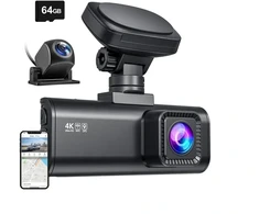 Prietaisų Skydelio Kamera - REDTIGER F7N 4K Wi‑Fi Vaizdo Registratoriaus Rinkinys 64 GB