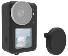 Silikoninis dėklas Puluz skirtas DJI Osmo Action 4/3 su objektyvo dangteliu (juodas)