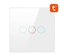 Išmanusis šviesos jungiklis WiFi Avatto TS02-EU-W3 3 Way TUYA (balta)