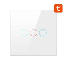 Išmanusis šviesos jungiklis ZigBee Avatto ZTS02-EU-W3 3 krypčių TUYA (balta)