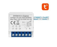 Išmanusis jungiklio modulis ZigBee Avatto ZWSM16-W3 TUYA