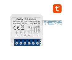 Išmanusis jungiklio modulis ZigBee Avatto ZWSM16-W4 TUYA