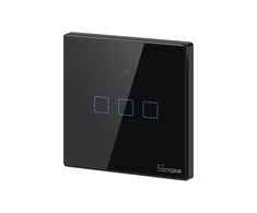 Sonoff T3EU3C-TX 3 kanalų sieninis jungiklis 230VAC juodas