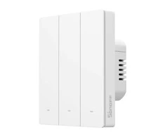 SONOFF M5 3 klavišų sieninis jungiklis 80mm pločio baltas M5-3C-80
