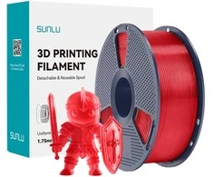 Sunlu PLA+ Filament (Transparent Raudona)