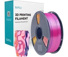 Sunlu PLA+ Silk Tri-Color Filament (red, yellow, and mėlynas)