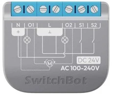 „SwitchBot“ relinis jungiklis, 2PM išmanusis dviejų kanalų jungiklis