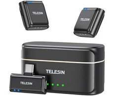 TELESIN belaidis mikrofonas su kaklaraiščiu + išorinė baterija telefonams (USB-C)