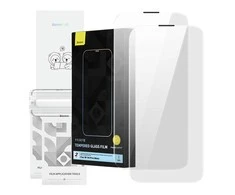 Grūdintas stiklas Baseus Corning skirtas iPhone 14 Pro su įmontuotu dulkių filtru