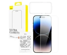 Grūdinto stiklo ekrano apsauga Baseus OS Diamond Series HD, skirta iPhone 14 Pro Max (Clear)