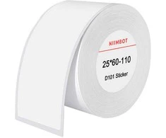Terminės etiketės Niimbot lipdukai 25x60 mm, 110 vnt (balti)