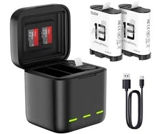 Three-channel battery charger for GoPro Hero 13 Juodas Telesin (S0-BCG-10-TGP)