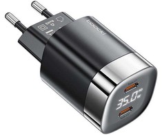 Toocki 2x USB-C, GaN 35W įkroviklis (juodas)