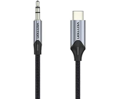 Vention TRRS 3.5 mm vyriškas iki 3.5 mm moteriškas garso ilgiklis 1 m ventiliacija BGKHF juoda