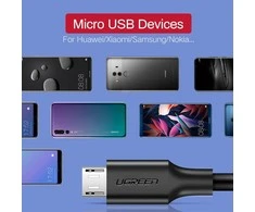 UGREEN micro USB kabelis QC 3.0 2.4A 1.5m - Juodas