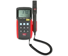 Lazerio galios matuoklis 0uW~39.99mW; 400nm~1100nm; pasirenkami bangos ilgiai: 520nm, 633nm, 650nm, 780nm; UNI-T
