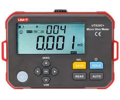 Aukšto tikslumo skaitmeninis mikroommetras, 0.001mΩ~300.0kΩ; 1mΩ, Type C, IP54, DC 3.7V 3200mAh Li, 500 matavimų atmintis, UNI-T