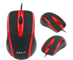 Havit HV-MS753 – universali kompiuterinė pelė, raudona ir juoda