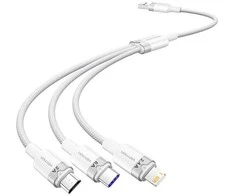 USB 2.0 A iki 3-in-1 6A laidas Vention CTRWG 1.5M (baltas)