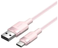 USB 2.0 A į USB-C 3A laidas Vention CTNPH 2M (rožinis)