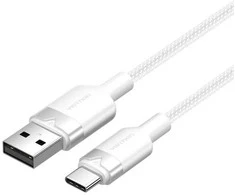 USB 2.0 A į USB-C 3A kabelis Vention CTNWH 2M (baltas)