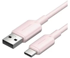 USB 2.0 A į USB-C 3A laidas Vention CTQPF 1M (rožinis)