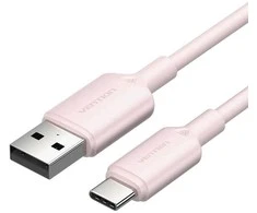USB 2.0 A į USB-C 3A laidas Vention CTQPH 2M (rožinis)