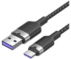 Vention USB 2.0 A į USB-C 6A ventiliacijos CTOBF 1M kabelis (juodas)