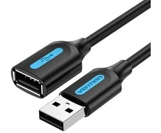 Vention prailginimo kabelis USB 2.0 1.5m - Juodas
