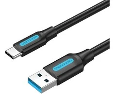 Vention USB 3.0 A į USB-C laido ventiliacija COZBH 2m juodas PVC