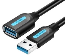 Vention USB 3.0 kištukinis ilginamasis kabelis Vėdinimo CBHBI 3m juodas PVC