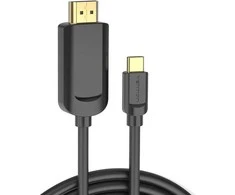 Vention USB-C prie HDMI, ventiliacija CGUBG, 1.5 m (juoda)