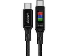 USB-C į USB-C laidas Acefast C7-03 1.2 m, su ekranu (juodas)