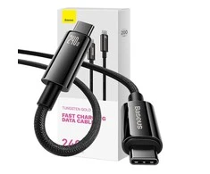 USB-C į USB-C laidas Baseus Tungsten Gold 240W 2 m (juodas)