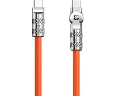 USB-C į USB-C besisukantis kabelis Dudao L24CC 120W 1m (oranžinė)