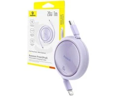 USB kabelis Baseus Free2Pull USB-C iki iP 20W 1m (violetinė)