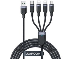 USB duomenų kabelis Joyroom S-1T4018A18 4in1 USB-C / Lightning / 3.5A /1.2m (juodas)