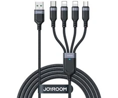 USB duomenų kabelis Joyroom S-1T4018A18 4in1 USB-C / Lightning / 3.5A /1.2m (juodas)